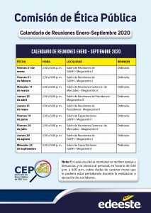 Calendario Reuniones CEP EDE Este 2020